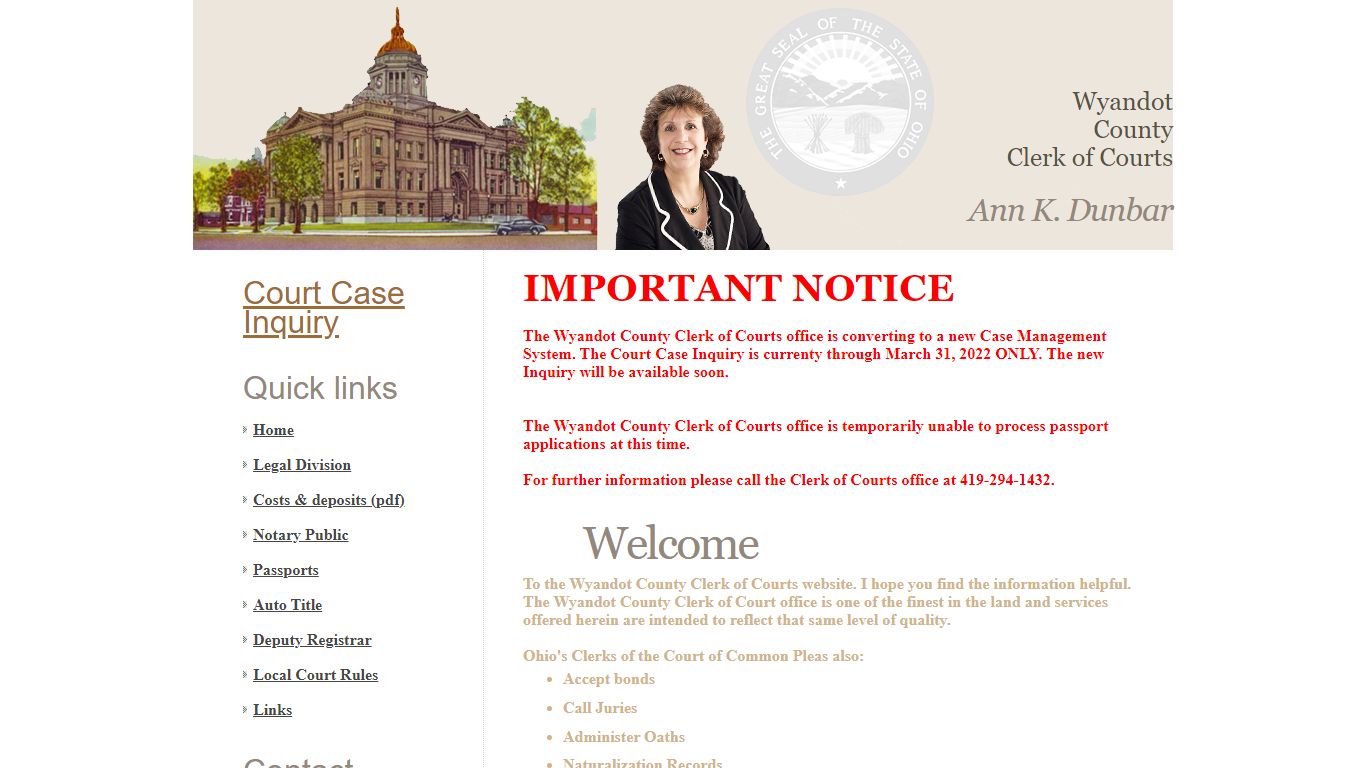 Wyandot County Clerk of Courts